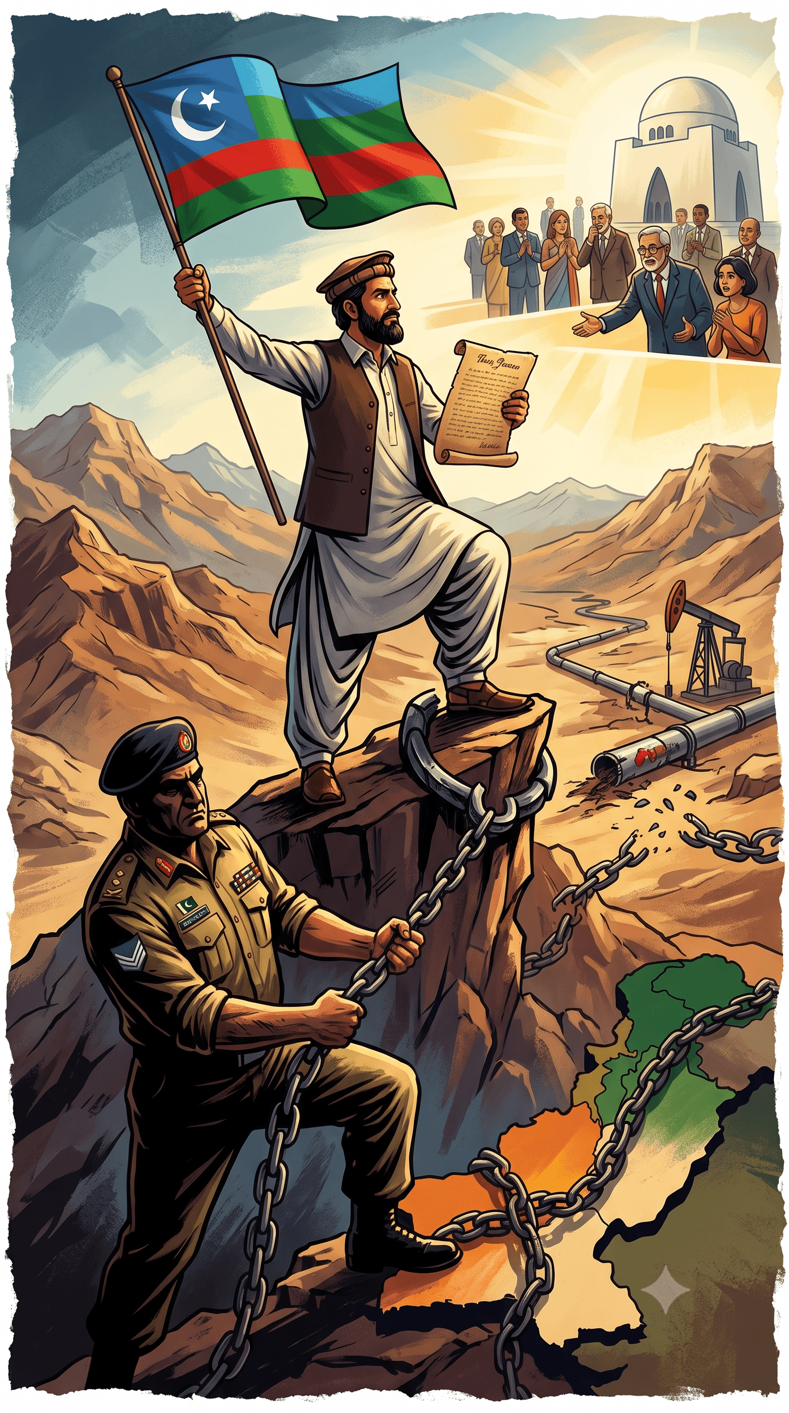 Political cartoon: Balochistan Declares August 11 Independence Day, Seeks Global Recognition Amidst Growing Geopolitical Tensions