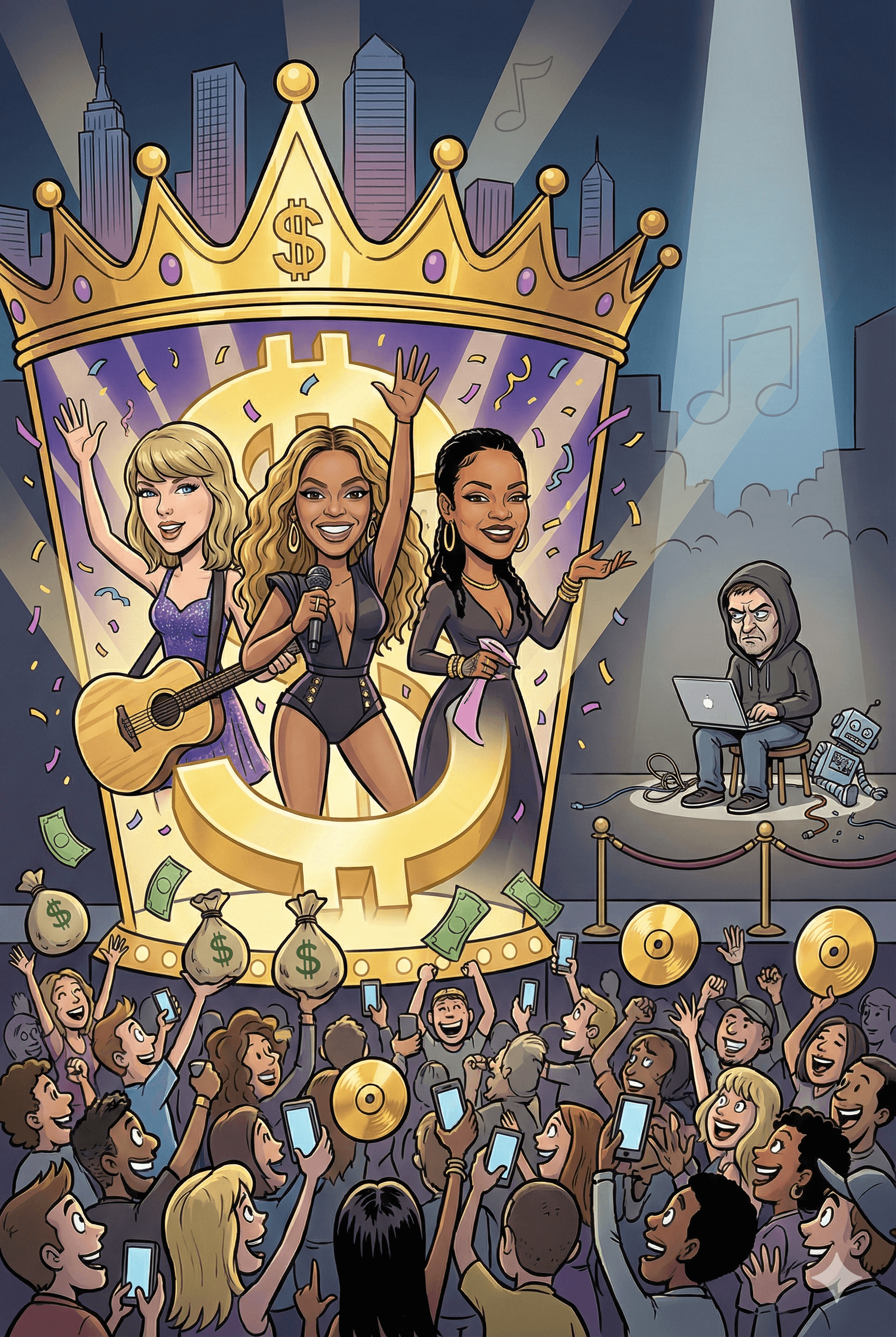 Political cartoon: Beyond Silicon Valley: How Pop Icons Are Rewriting America’s $154 Billion Female Wealth Story