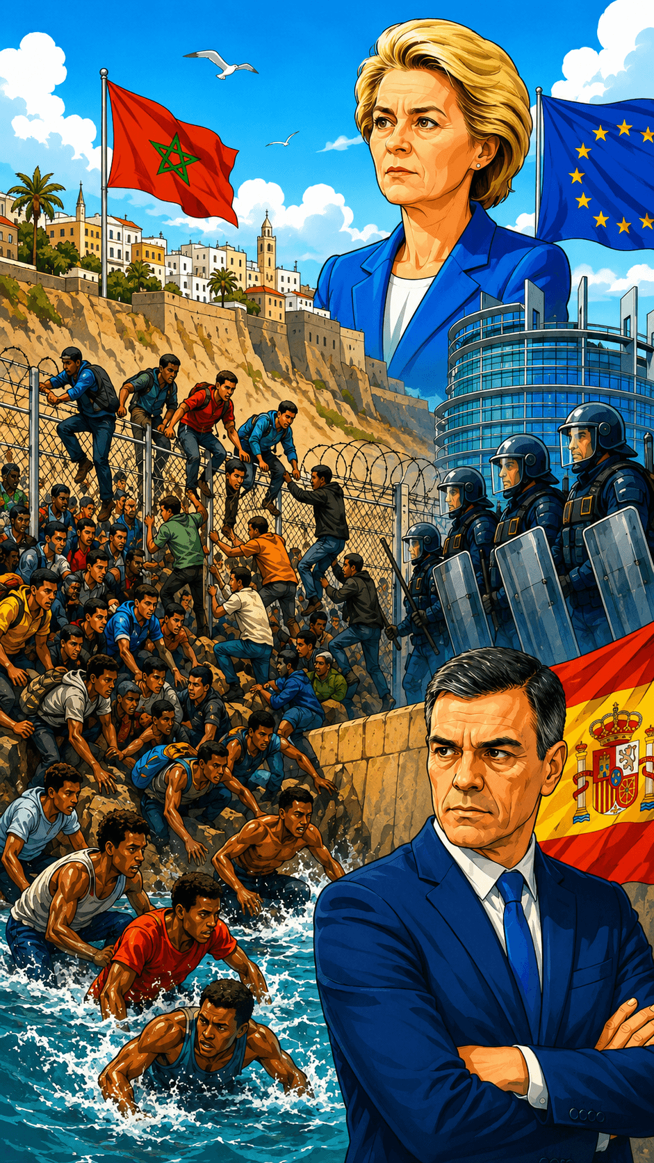Political cartoon: Ceuta Migration Crisis 2026: How Spain’s Border Surge Compares With 2021 and Whether It Is the EU’s Largest Migration Event