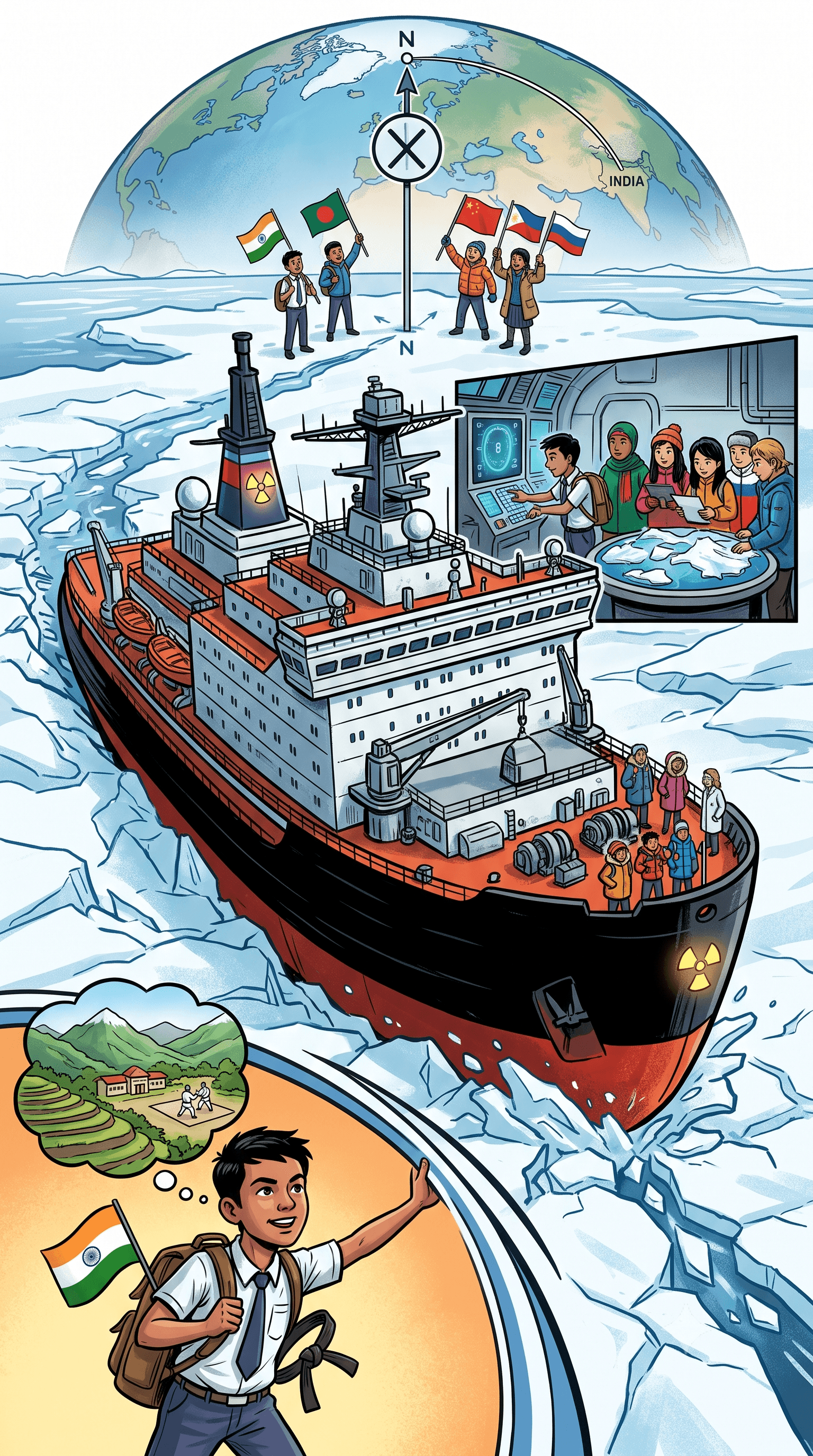 Political cartoon: From Uttarakhand to the North Pole: Inside Russia’s Nuclear Icebreaker Carrying a 15-Year-Old Indian Student
