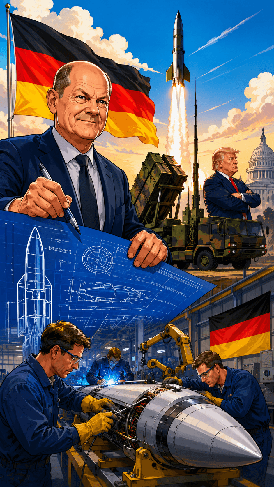 Political cartoon: Germany Fortifies Air Defense with Domestic Interceptors Amid Shifting Geopolitics