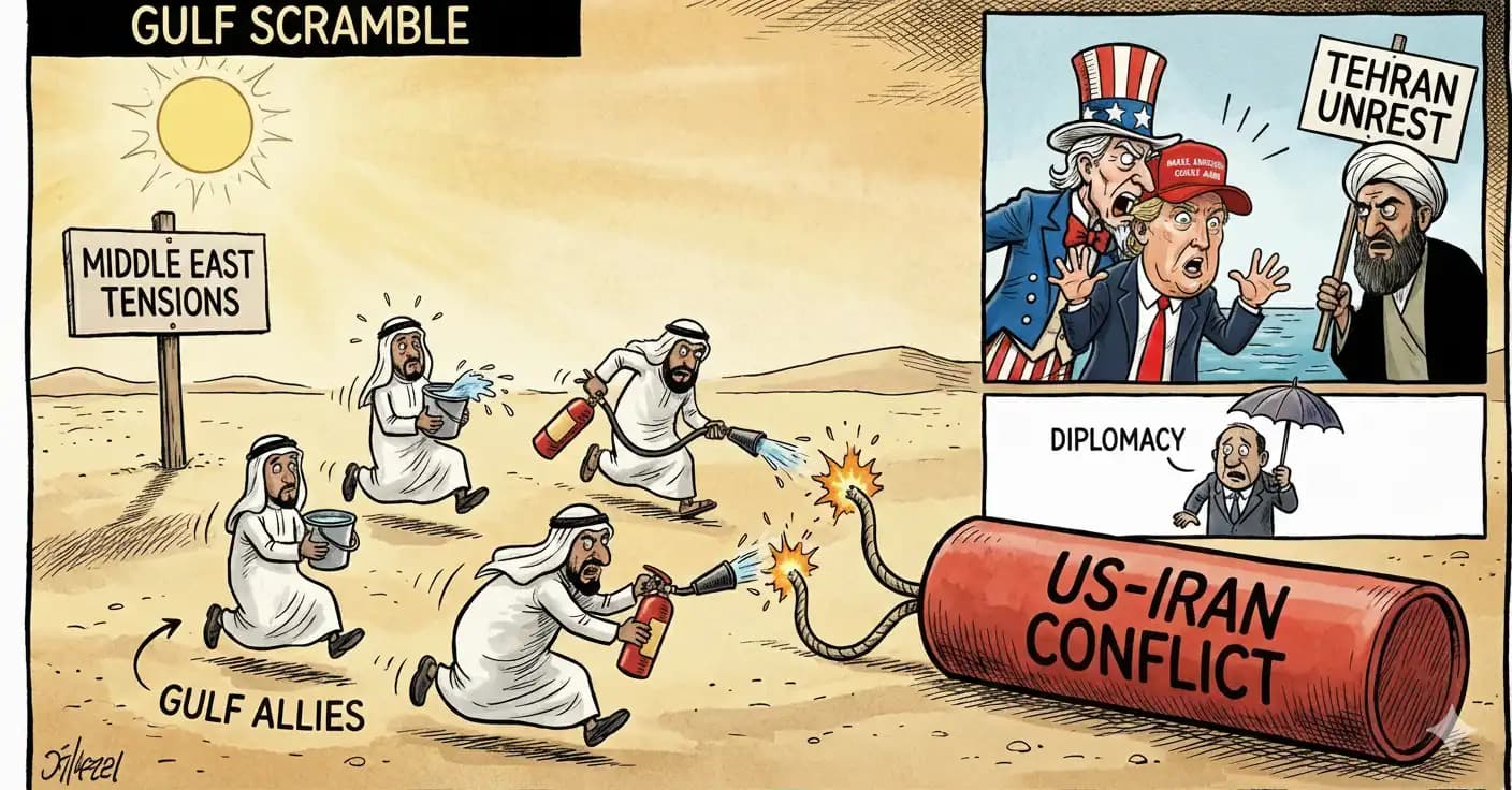 Political cartoon: Gulf Scramble