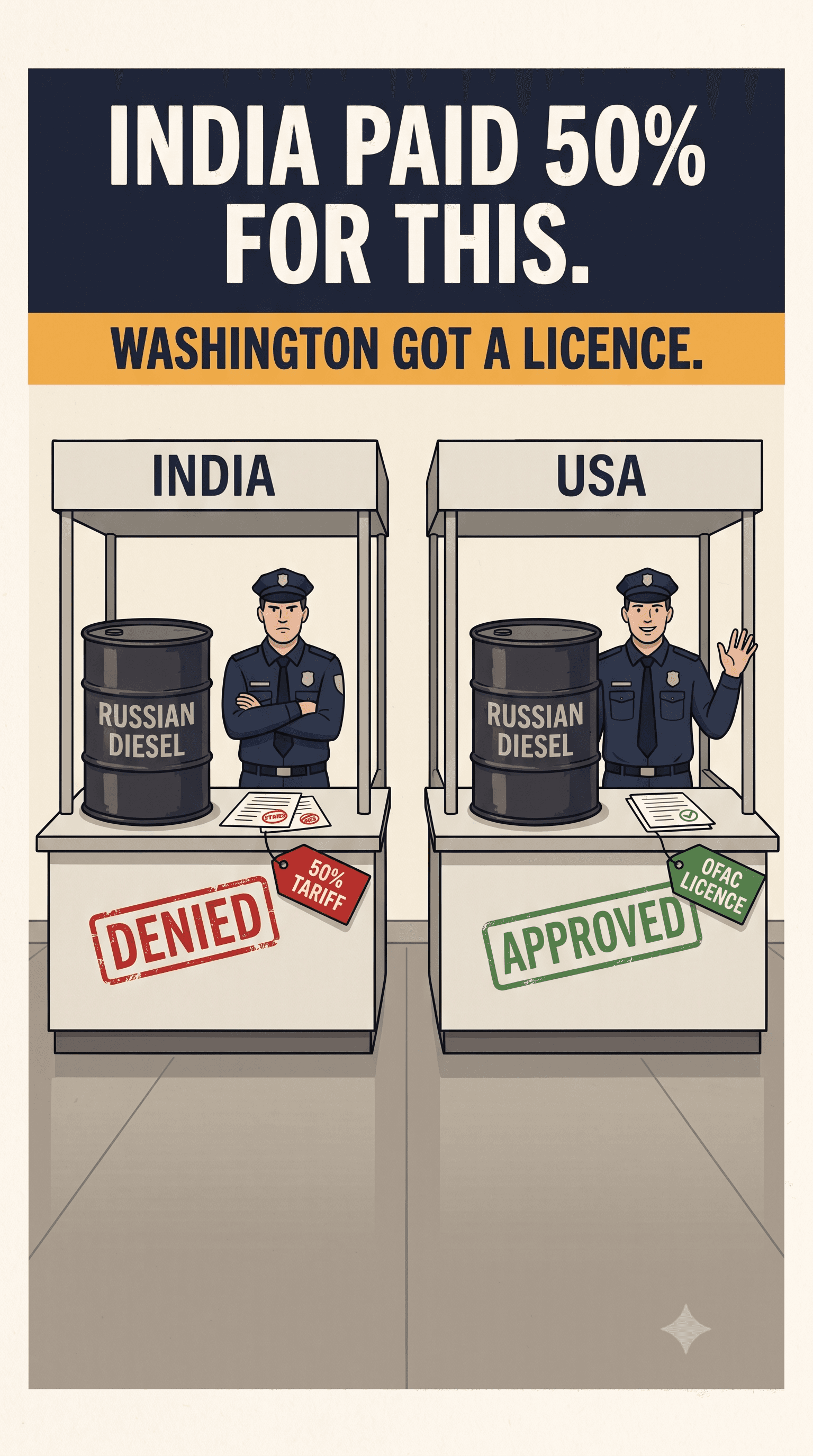 Political cartoon: India Paid 50% For This