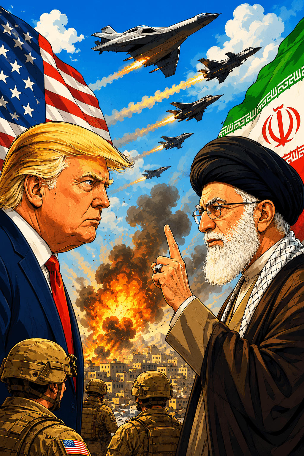 Political cartoon: Iran Vows 'Appropriate Action' as US Unleashes Strikes for Ninth Consecutive Night Amid Strait of Hormuz Crisis