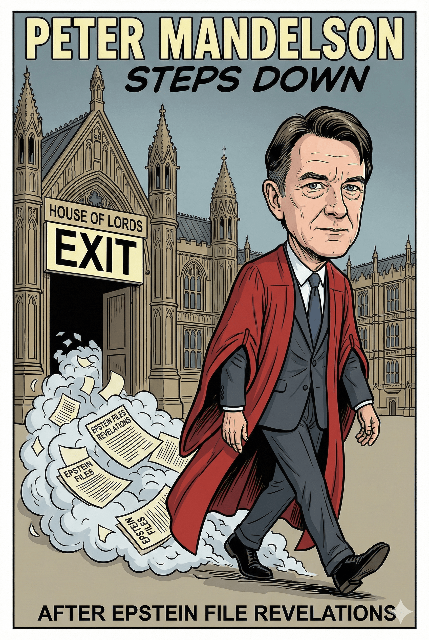 Political cartoon: Peter Mandelson to Step Down from House of Lords Amid Shocking Epstein File Revelations