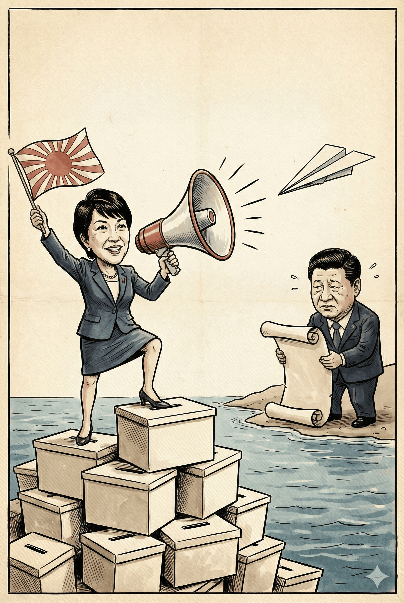 Political cartoon: Sanae Takaichi's Supermajority Win: A Defining Moment for Japan-China Relations