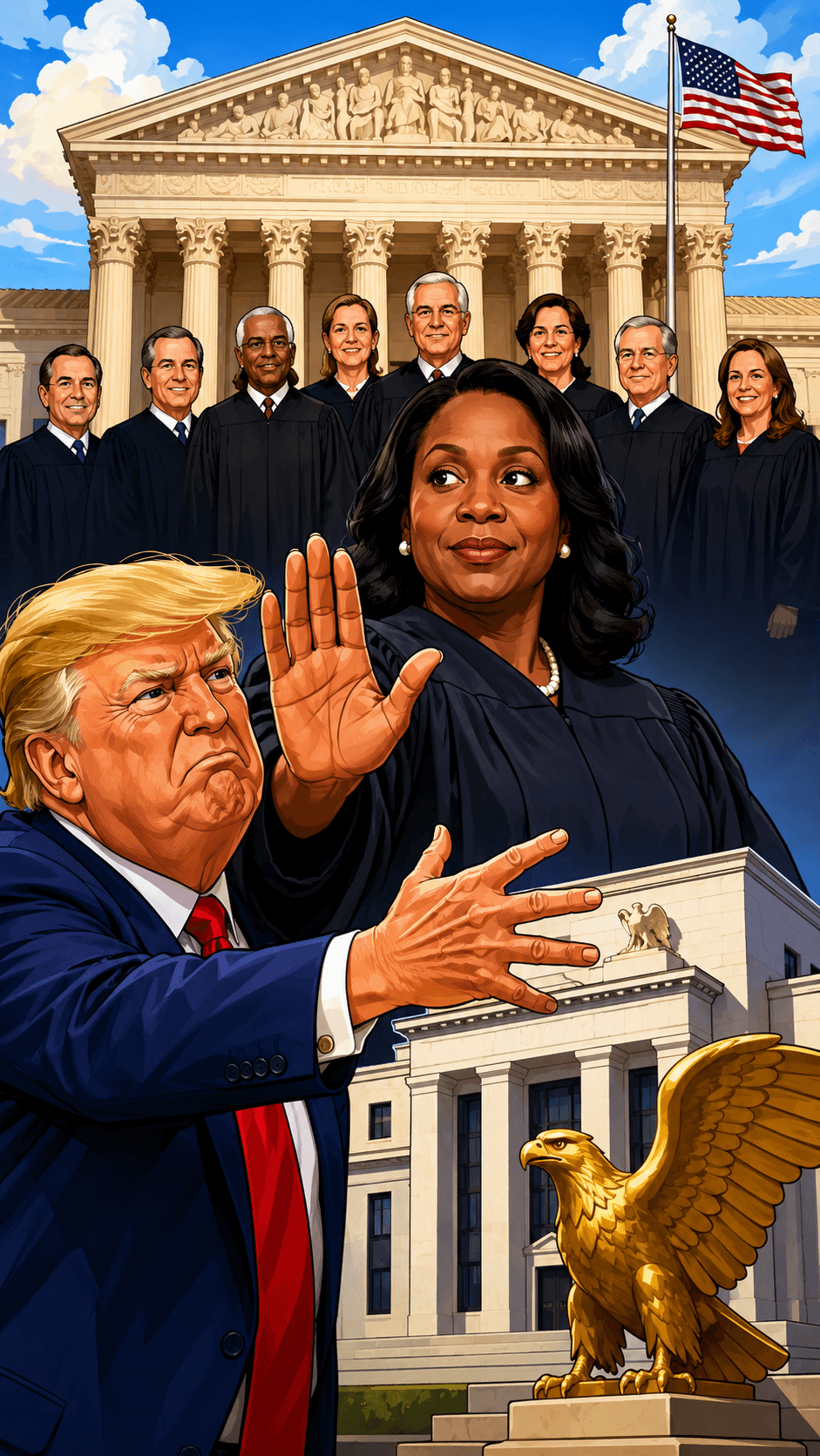 Political cartoon: Supreme Court Upholds Fed's Independence, Blocks Trump's Attempt to Remove Lisa Cook