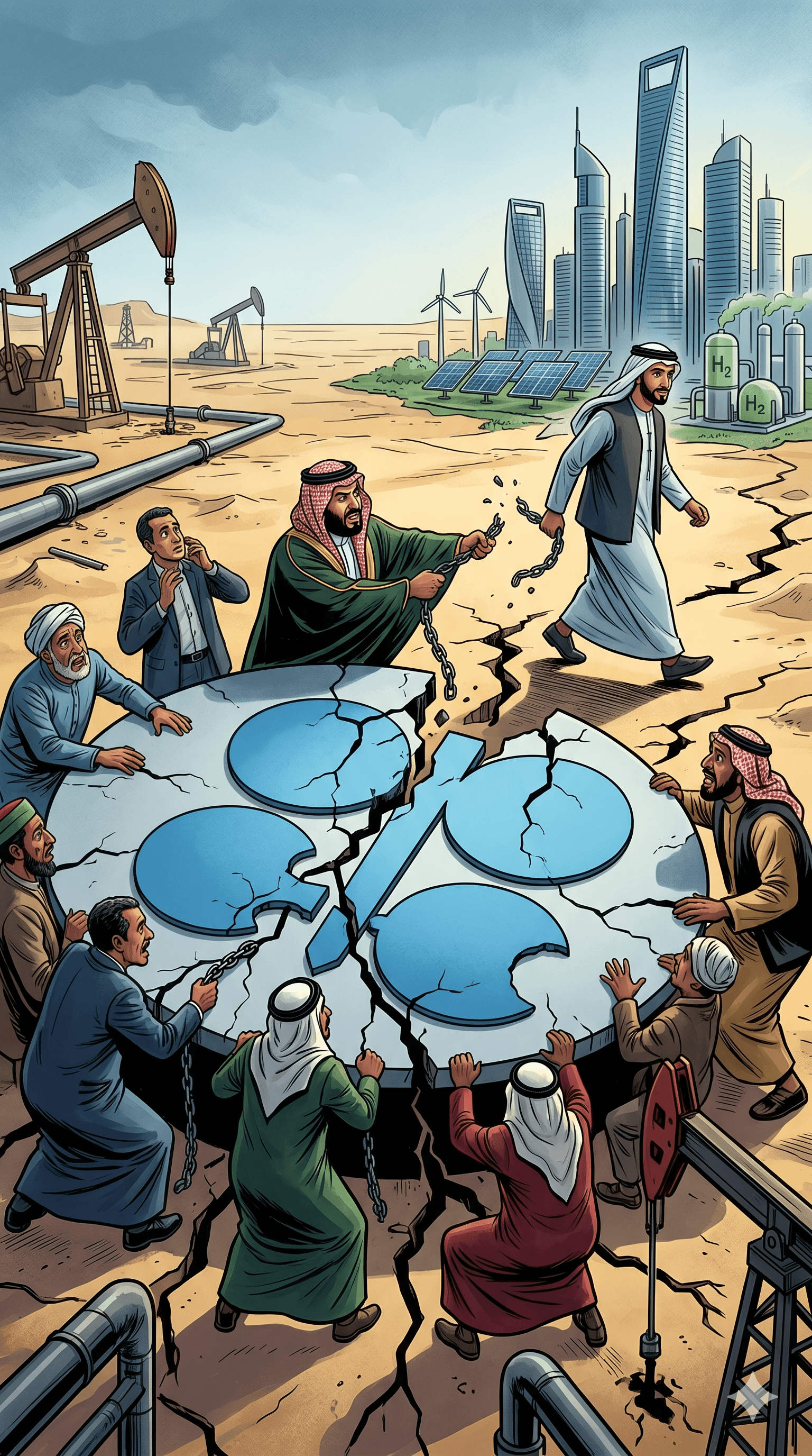 Political cartoon: The Cartel Cracks: UAE's Exit from OPEC and What It Means for the World's Oil Order