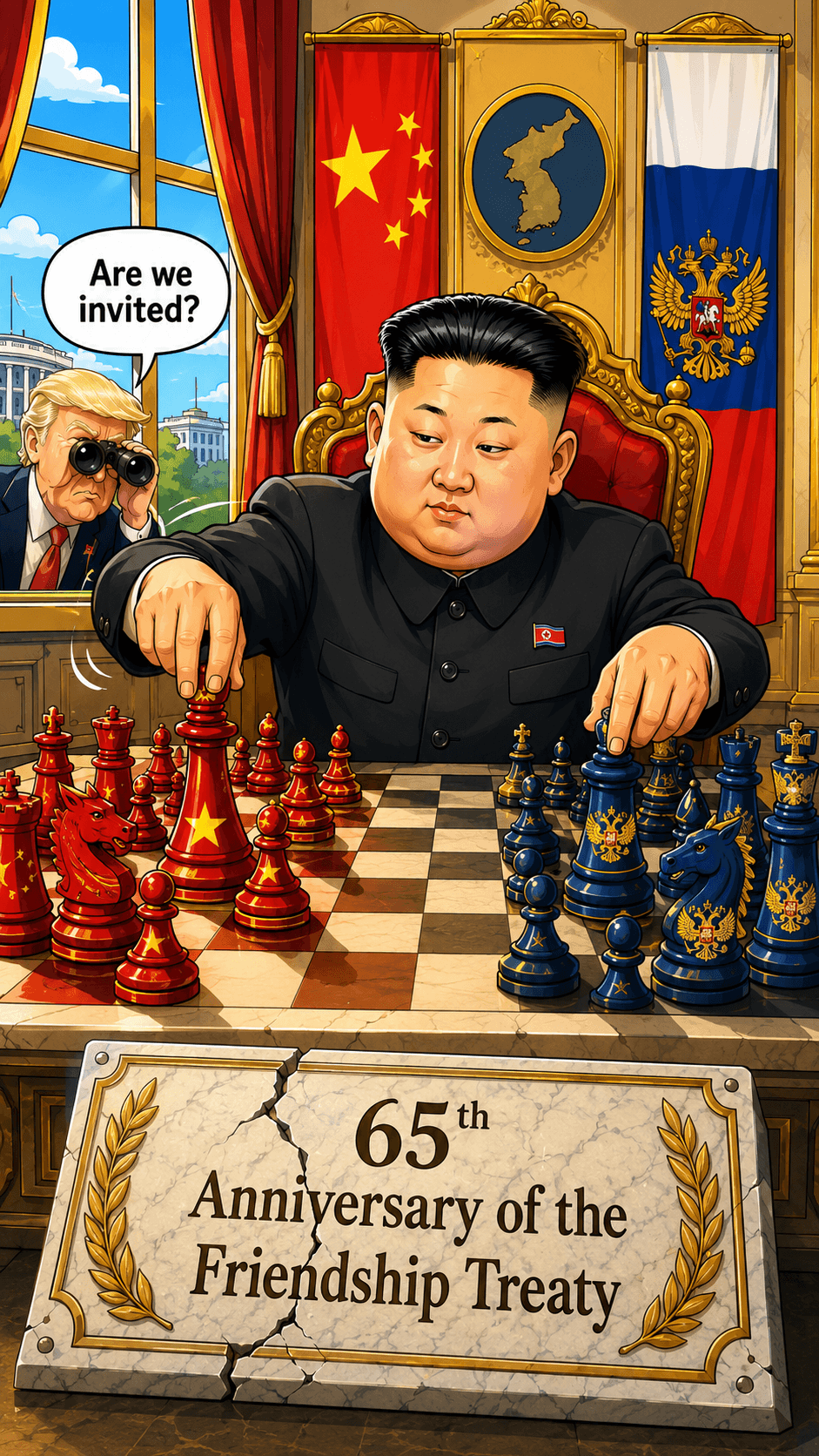 Political cartoon: The Kim-Xi Pyongyang Summit: Why North Korea Just Won Without Firing a Shot