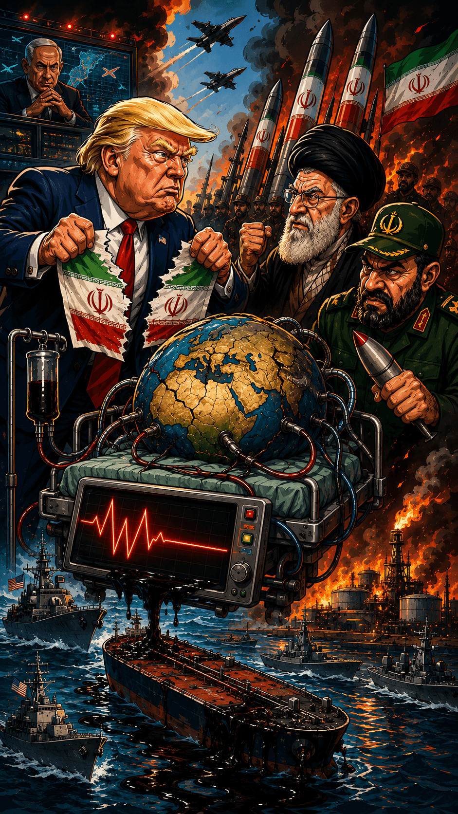 Political cartoon: Trump Says Iran Ceasefire is ‘On Life Support’ After Rejecting Tehran’s Response
