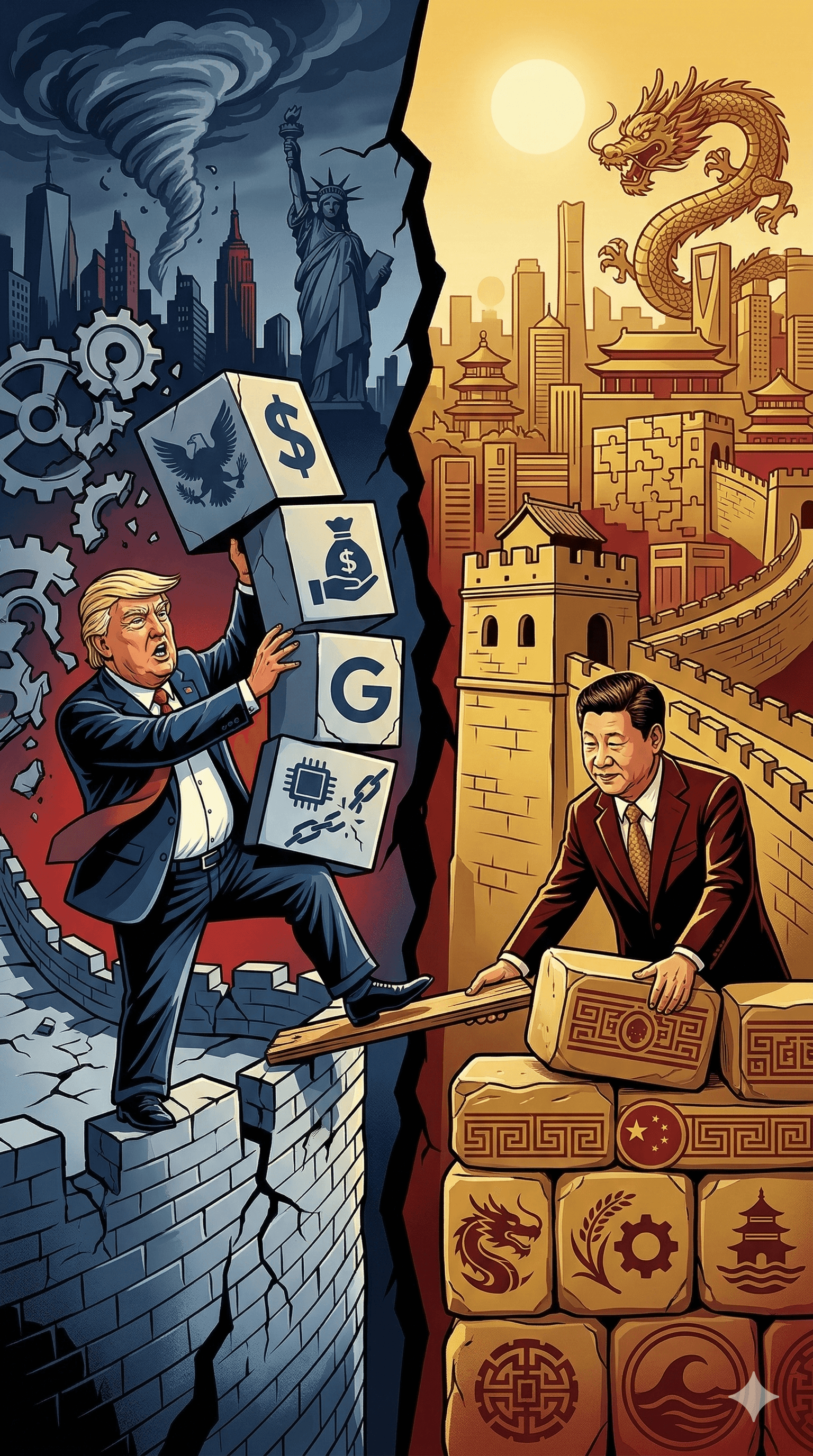 Political cartoon: Trump’s China Visit Unlikely to Yield Breakthrough, Focus Likely on Stability in Ties