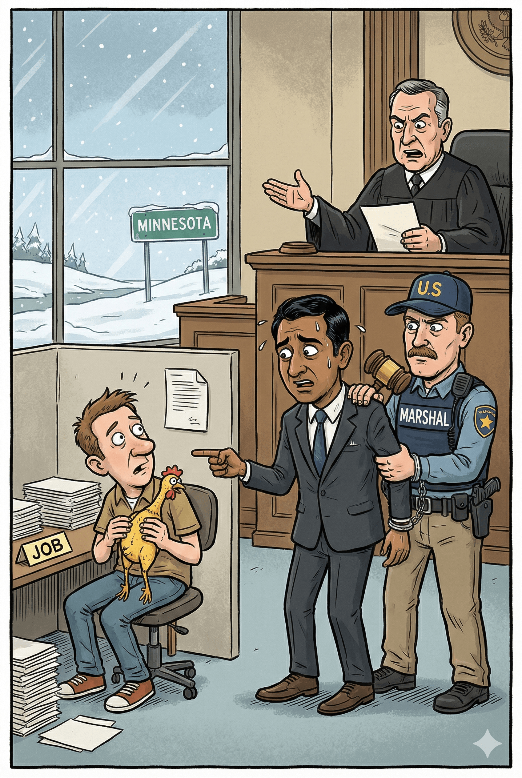 Political cartoon: US Court Finds Indian-Origin Executive Guilty of $1.2M Wire Fraud in 'Ghost Employee' Scheme