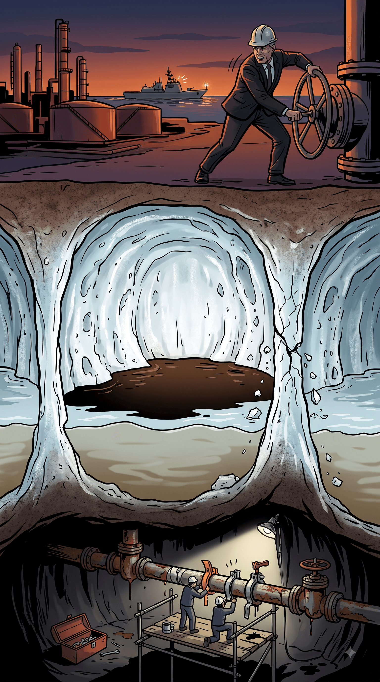 Political cartoon: US Strategic Petroleum Reserve Falls Below 300 Million Barrels, Raising Salt Cavern Damage Concerns