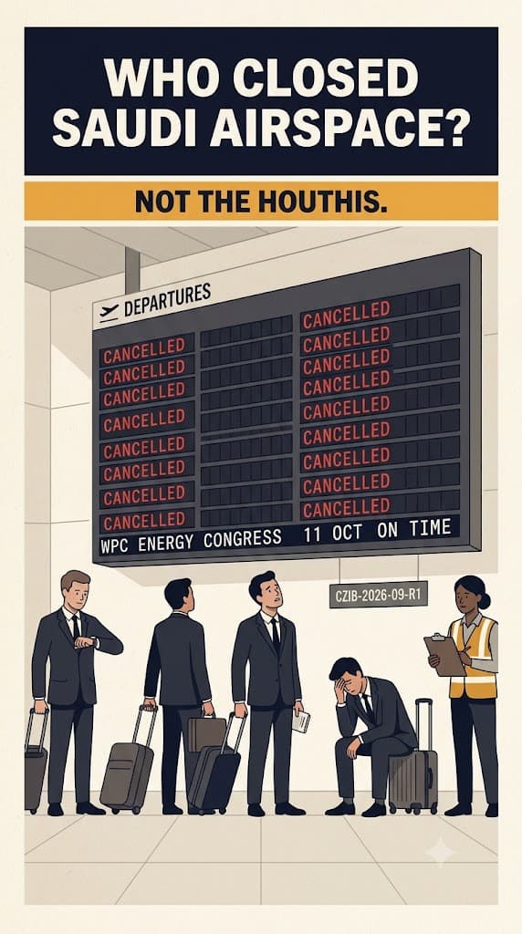 Political cartoon: Who Actually Closed Saudi Airspace